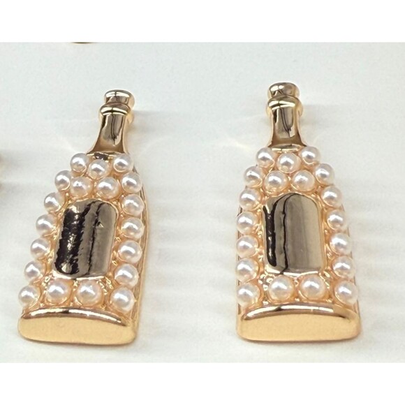 Kate Spade NY Target Stud Earrings Set 3 Pairs Strawberry French Fries Champagne - Picture 8 of 13